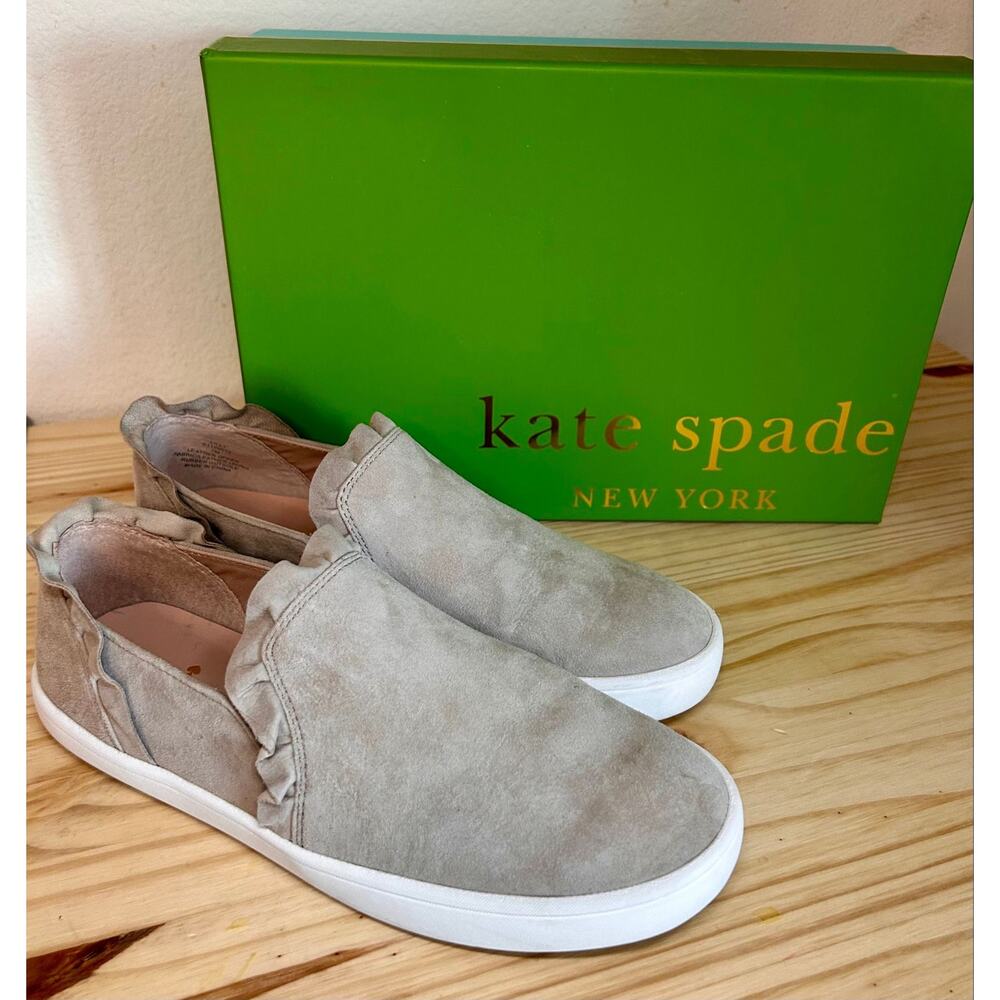 Kate Spade New York Lilly Suede Slipon Ruffled Sneaker Sz 7
